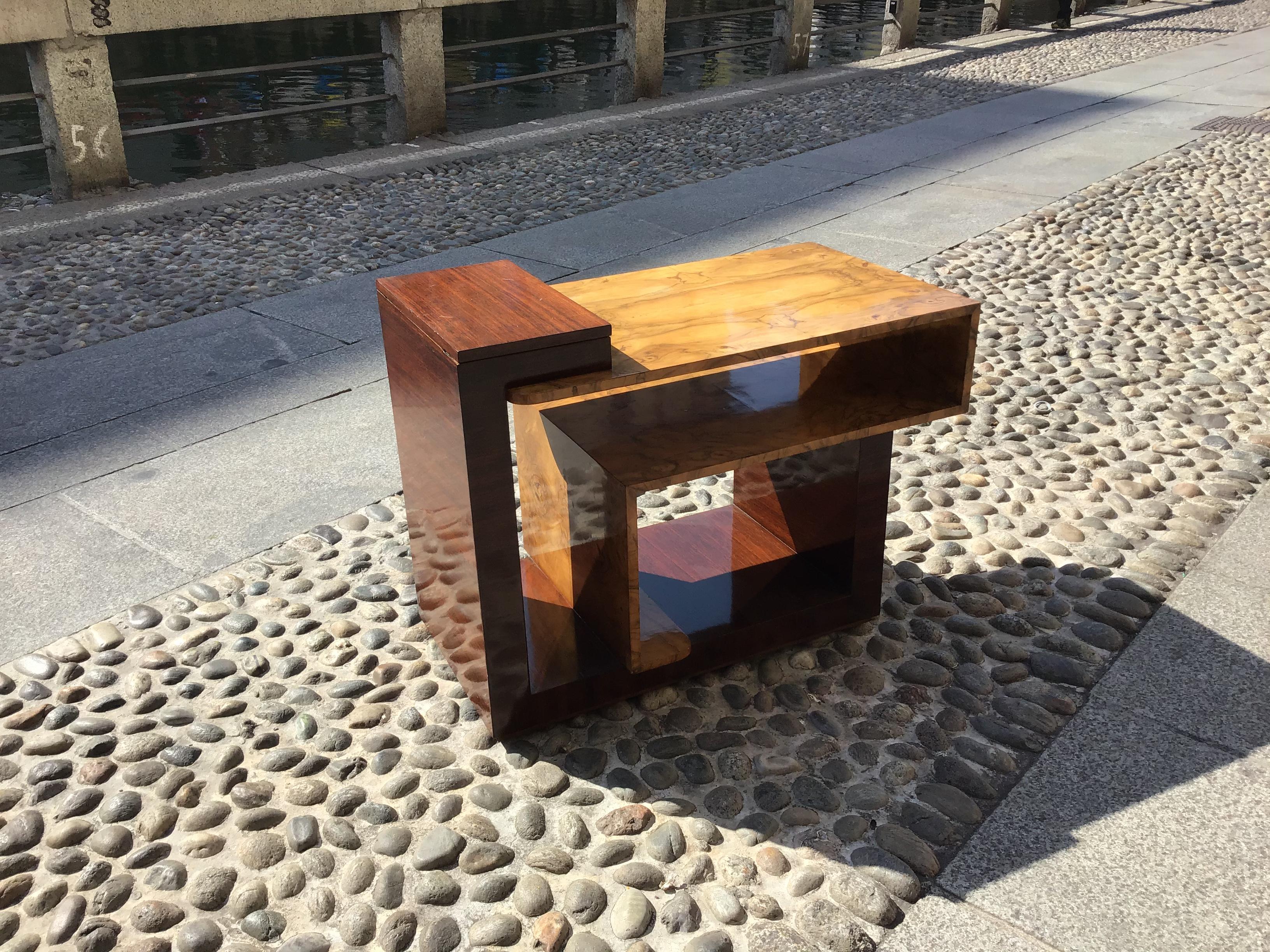 Osvaldo Borsani  Coffe Table/Etagere/secretaire Wood Brass 1940 Italy in vendita 13