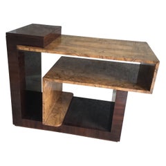 1940s Italian Coffee Table/Etagere/Secretaire Wood Brass