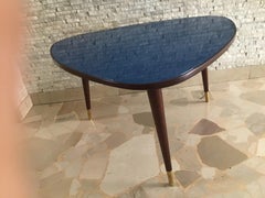 Osvaldo Borsani Coffe’ Table Wood Brass Glass 1950 Italy