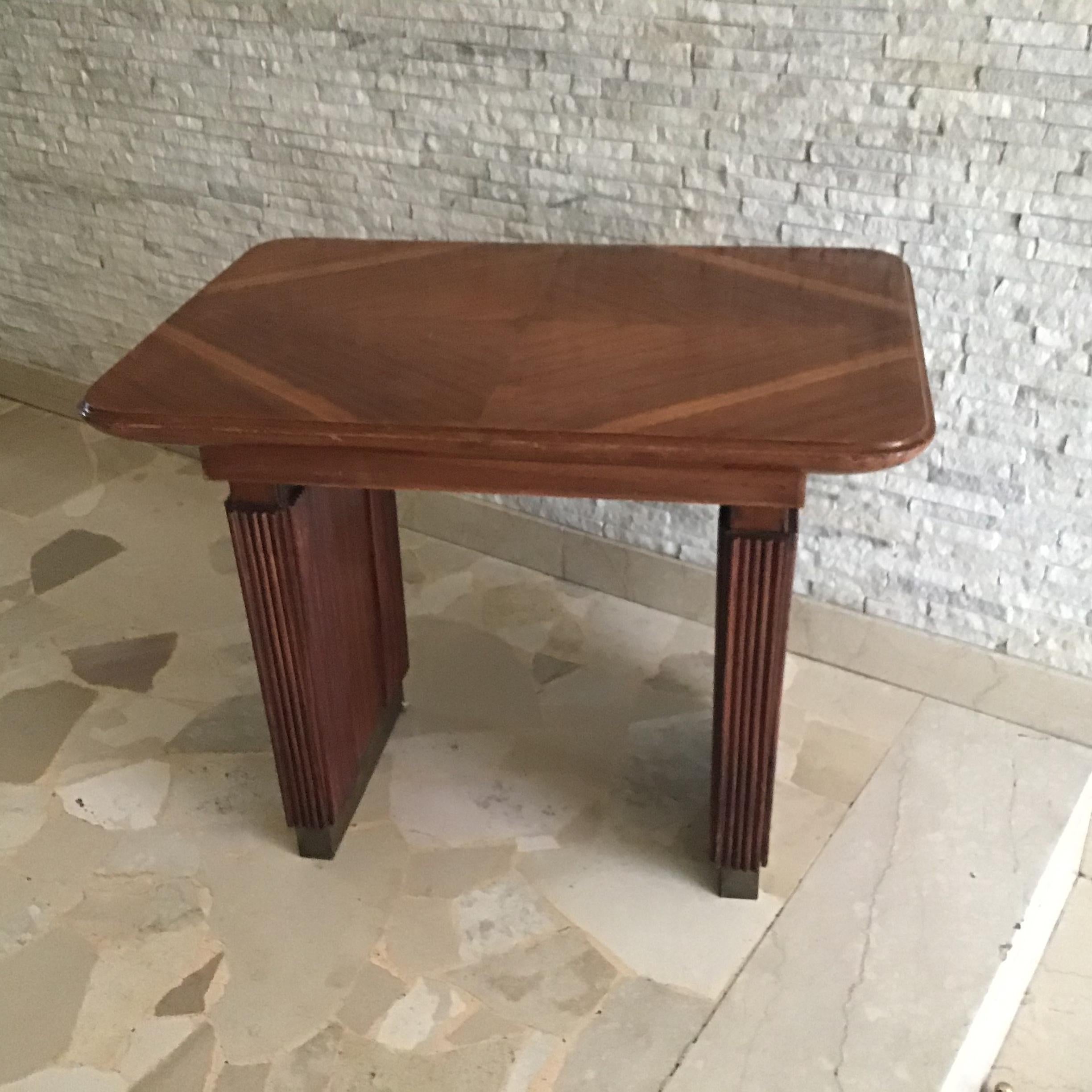 Osvaldo Borsani Coffee Table Brass Wood 1950 Italy  For Sale 1