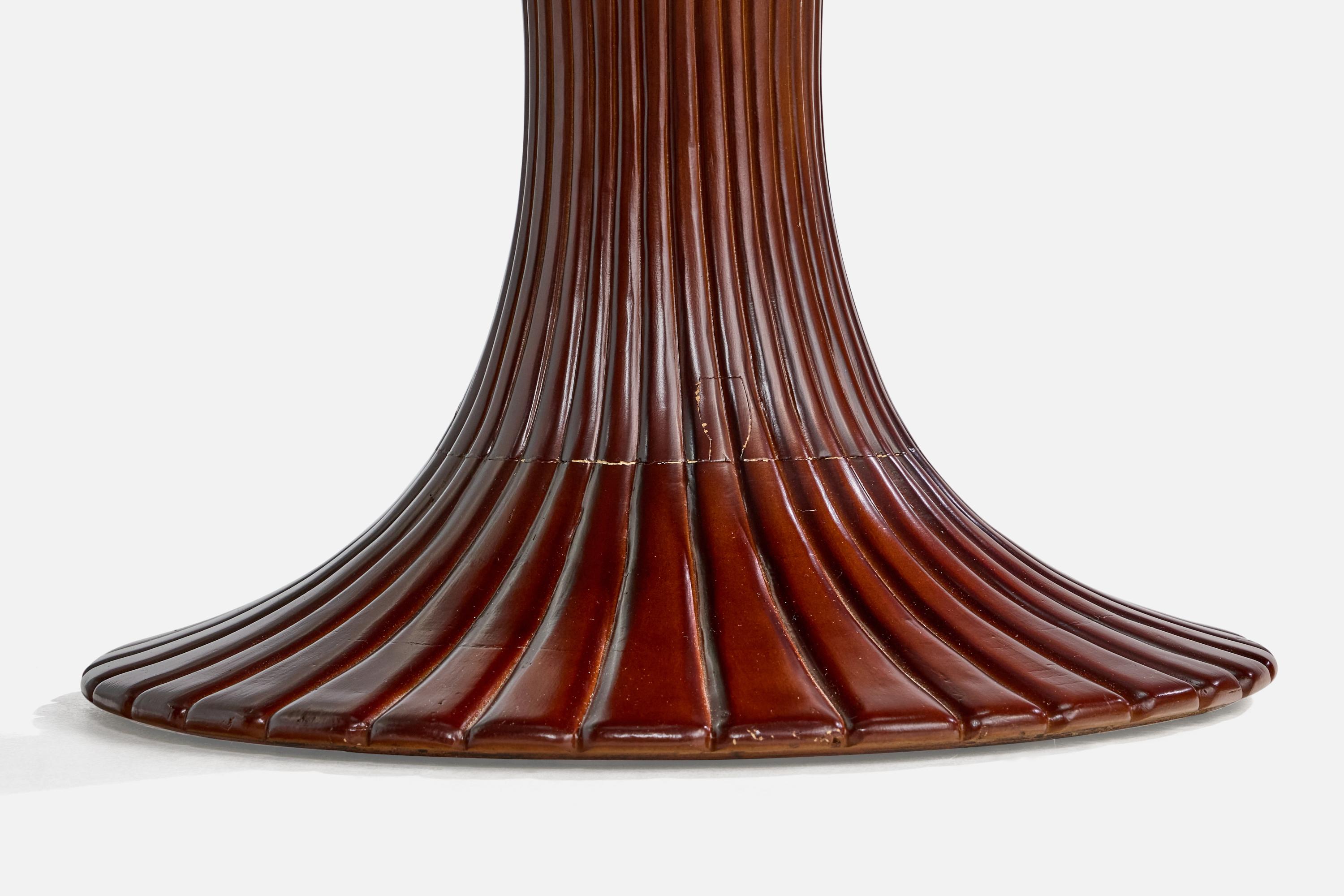 Osvaldo Borsani, Coffee Table, Mahogany, Glass, Italy, 1940s For Sale 5