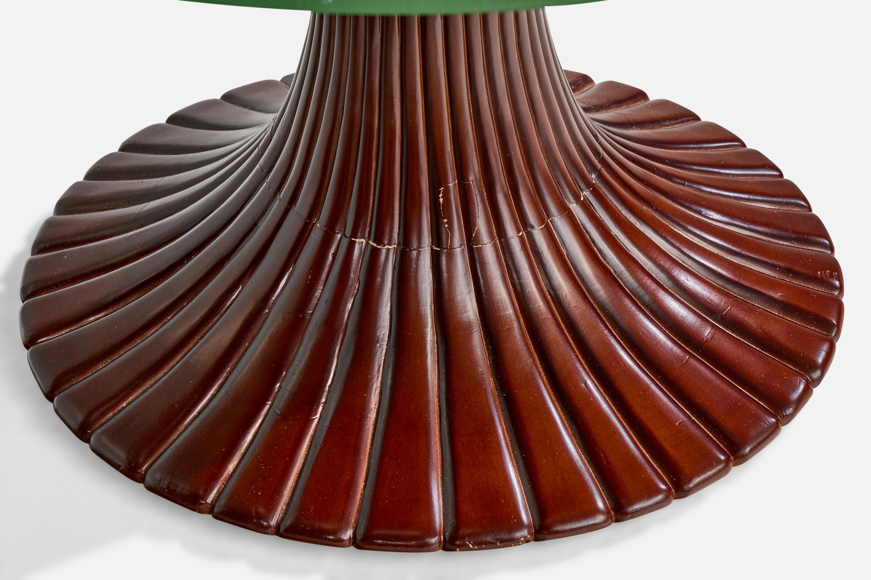 Osvaldo Borsani, Coffee Table, Mahogany, Glass, Italy, 1940s For Sale 3