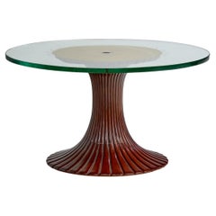 Osvaldo Borsani, Coffee Table, Mahogany, Glass, Italy, 1940s