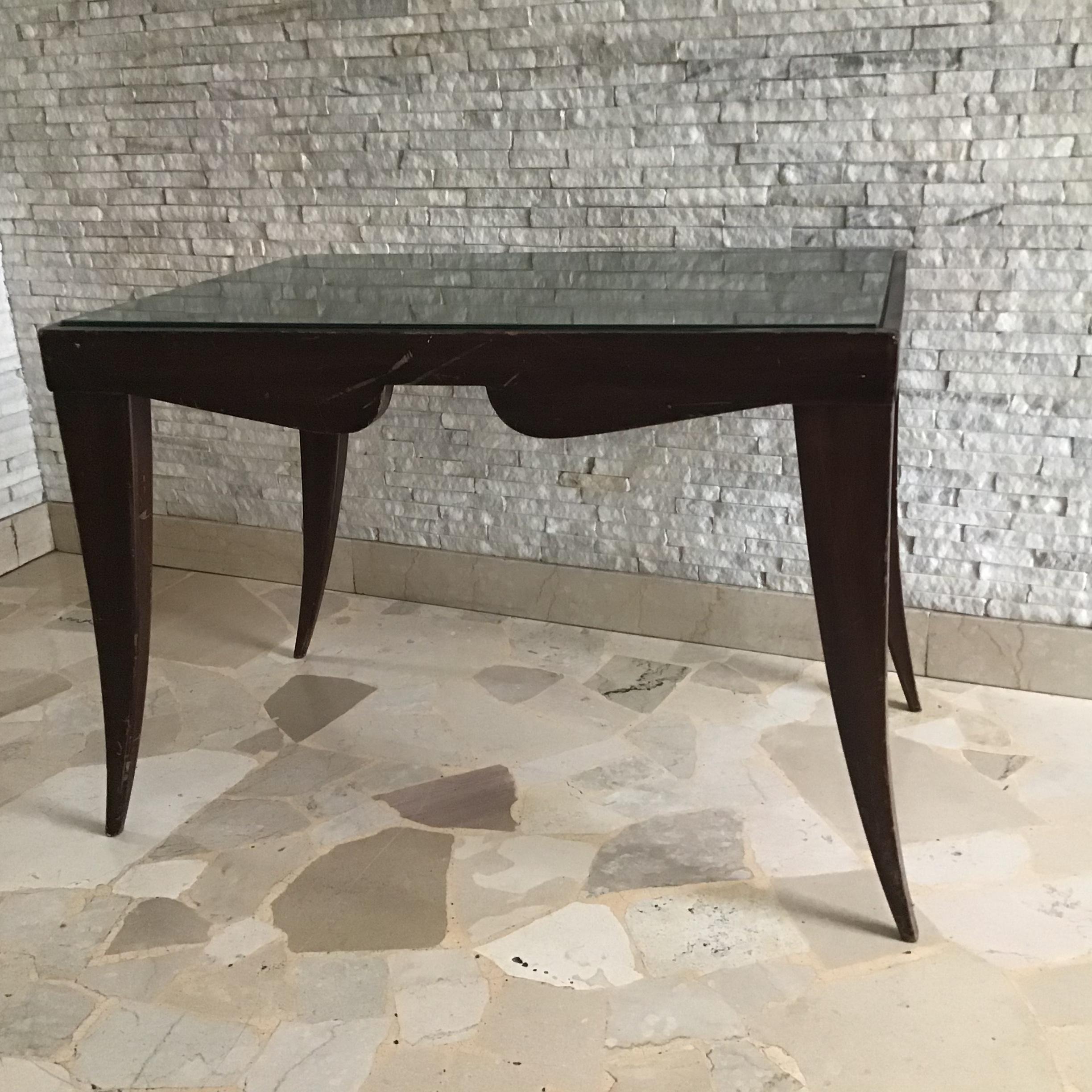 Osvaldo Borsani  Coffee ‘ Table. Wood Glass 1950 Italy in vendita 1