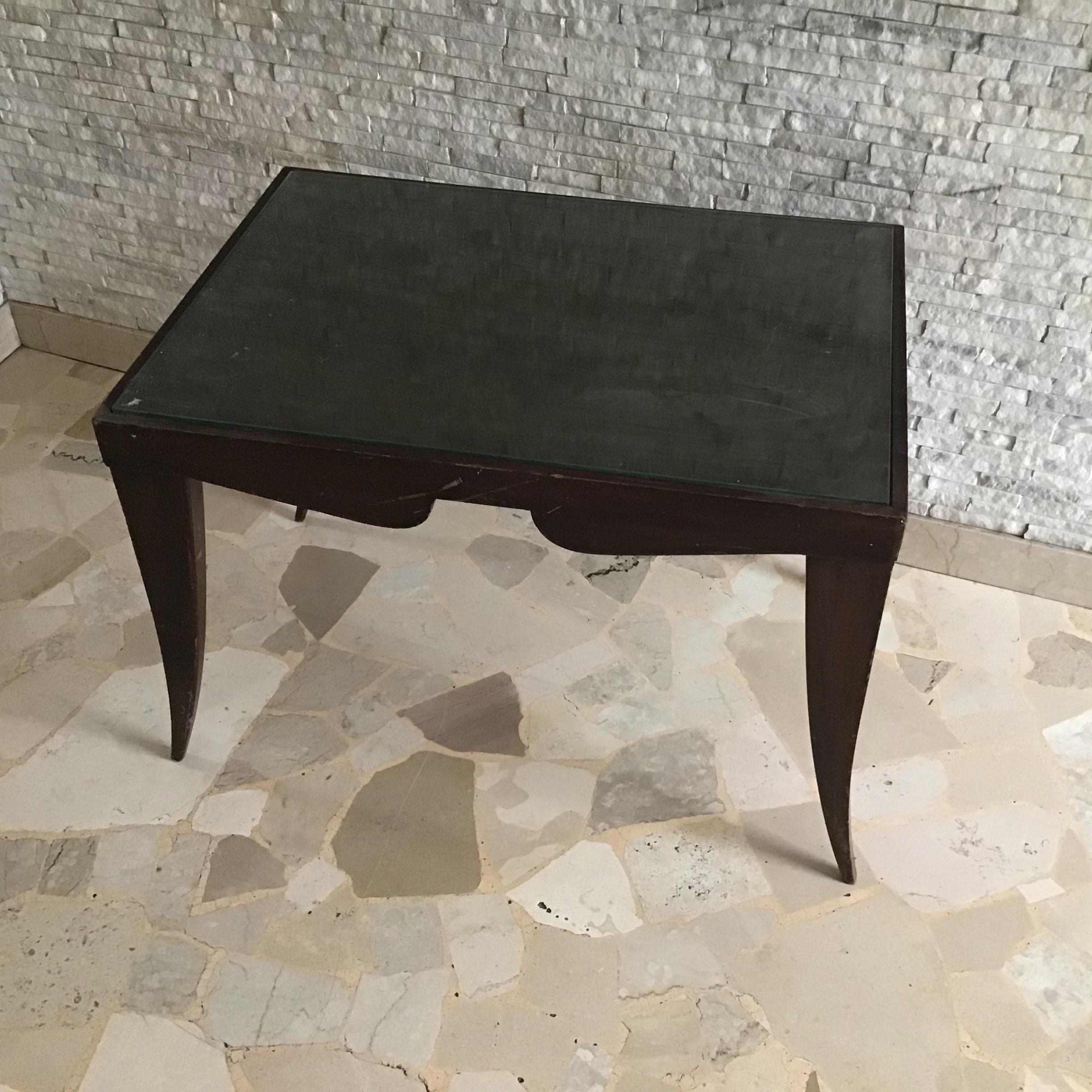 Osvaldo Borsani  Coffee ' Table. Wood Glass 1950 Italy  For Sale 3