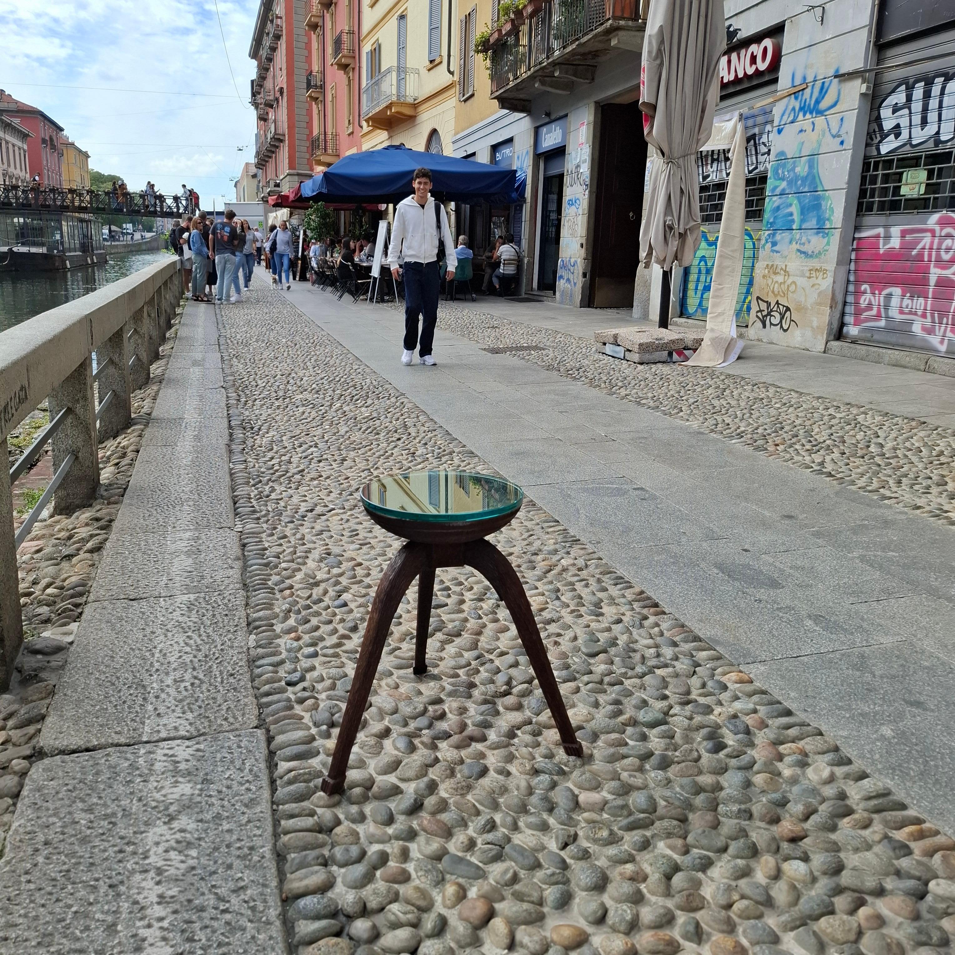 Fontana Arte TABLE DA CAFFE' IN VETRINA DI LEGNO 1950 ITALIA in vendita 1