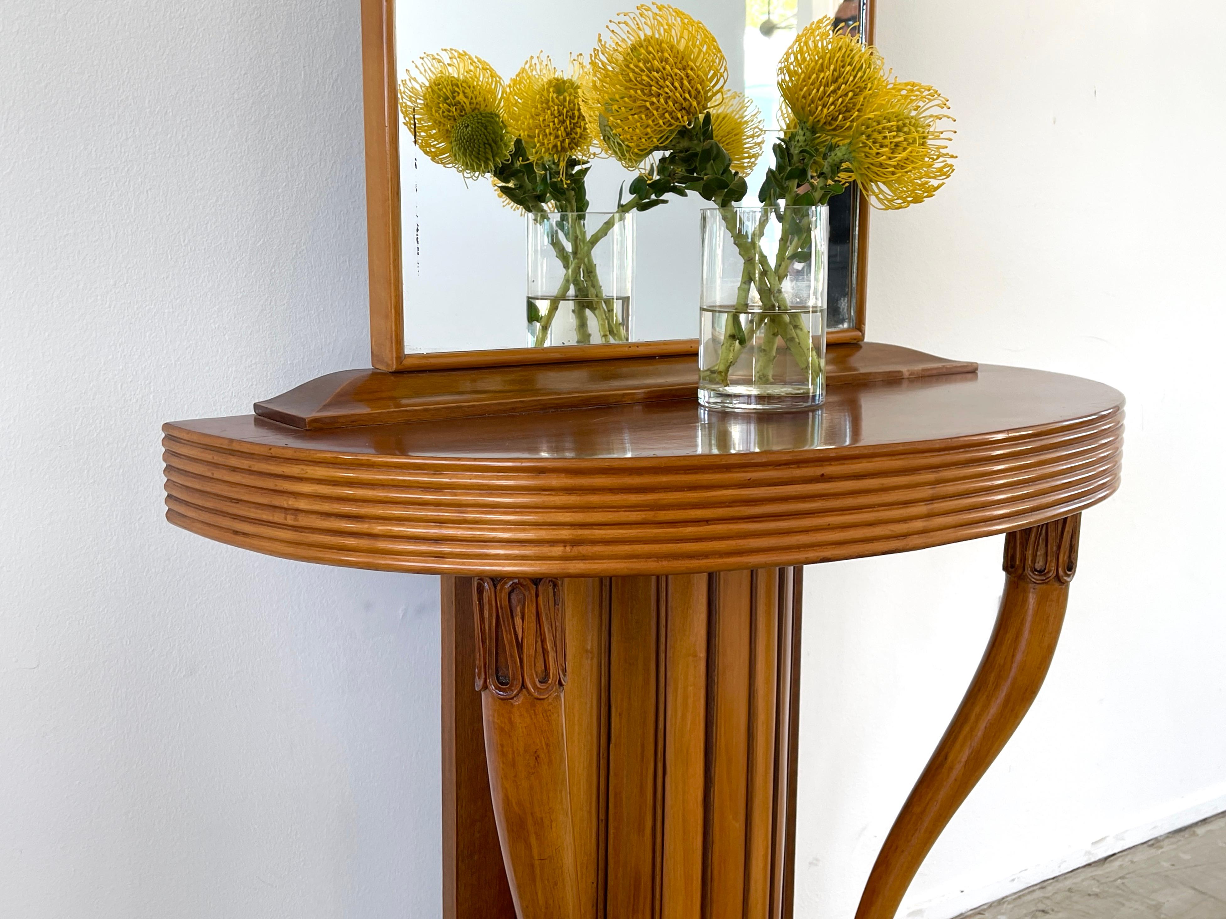 Italian Osvaldo Borsani Console Mirror