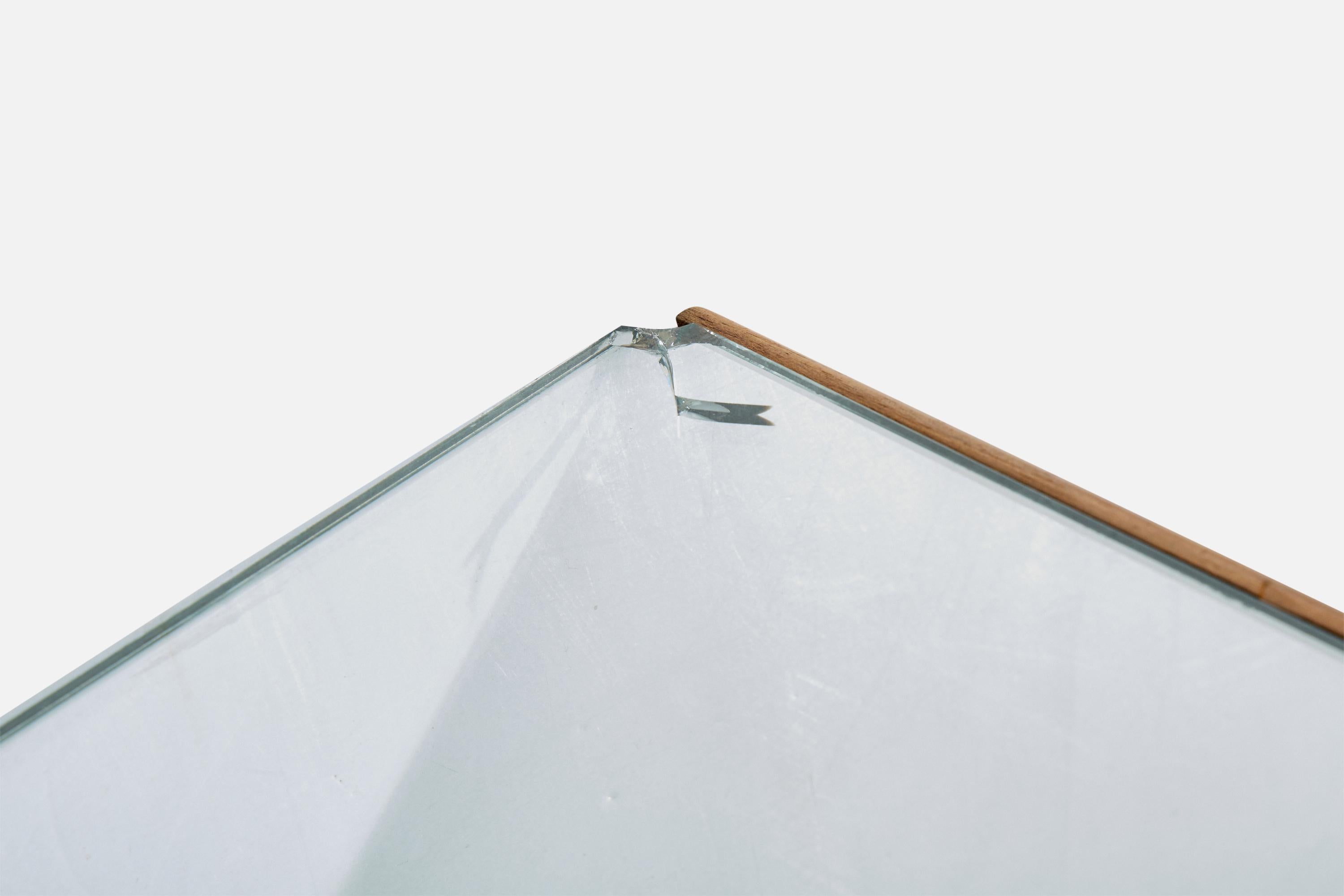 Ottone Osvaldo Borsani, Console Table, Wood, Brass, Mirror, Italy, 1940s in vendita