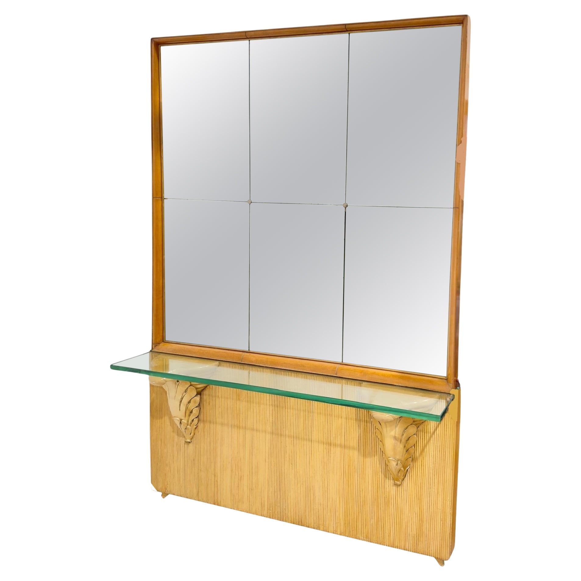 Osvaldo Borsani, Console table with mirror circa 1950s