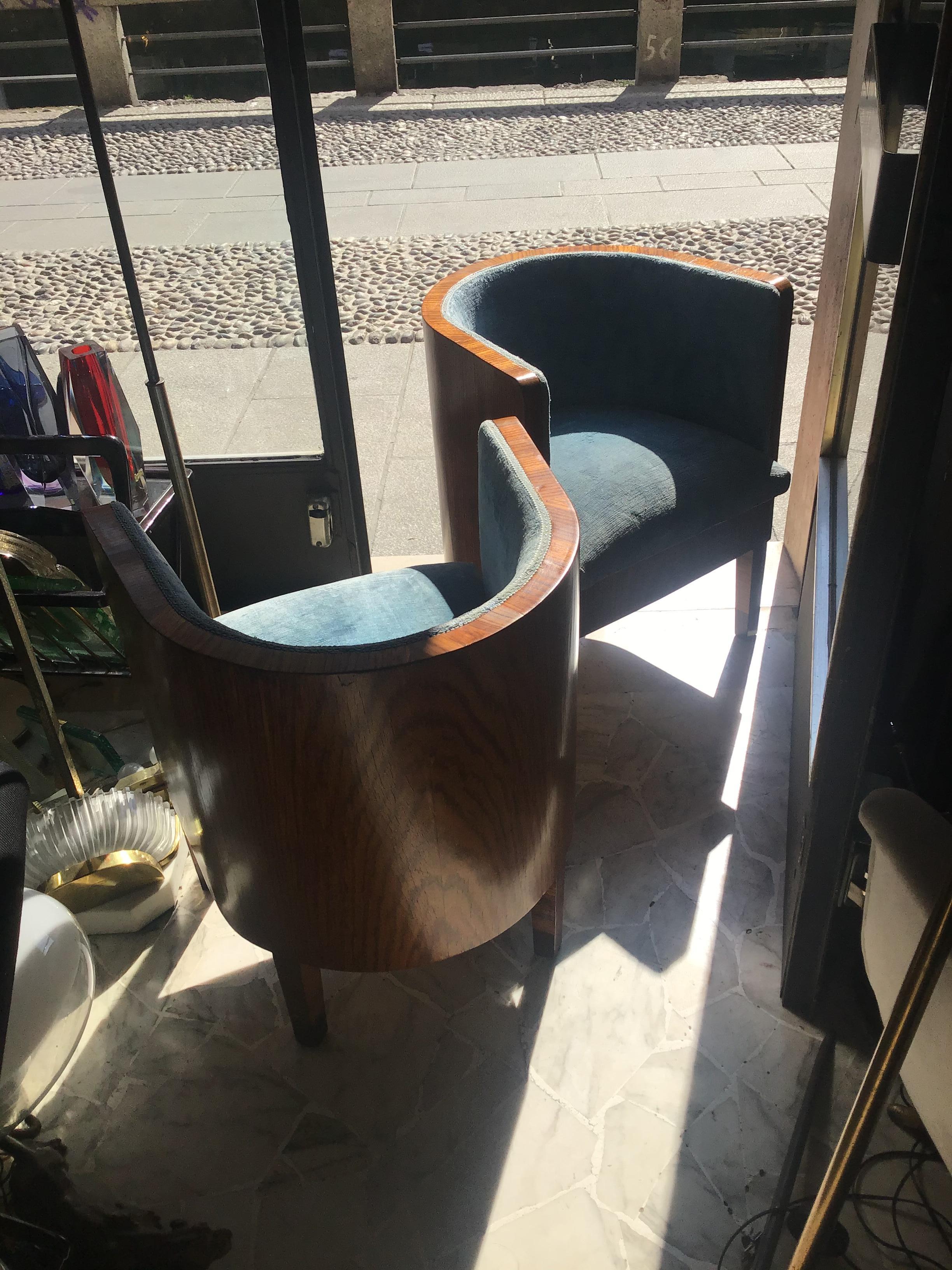 Wood Osvaldo Borsani Pair of Armchairs 