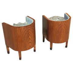 Osvaldo Borsani Pair of Armchairs " Pozzetto " Walnut root original velvet padding