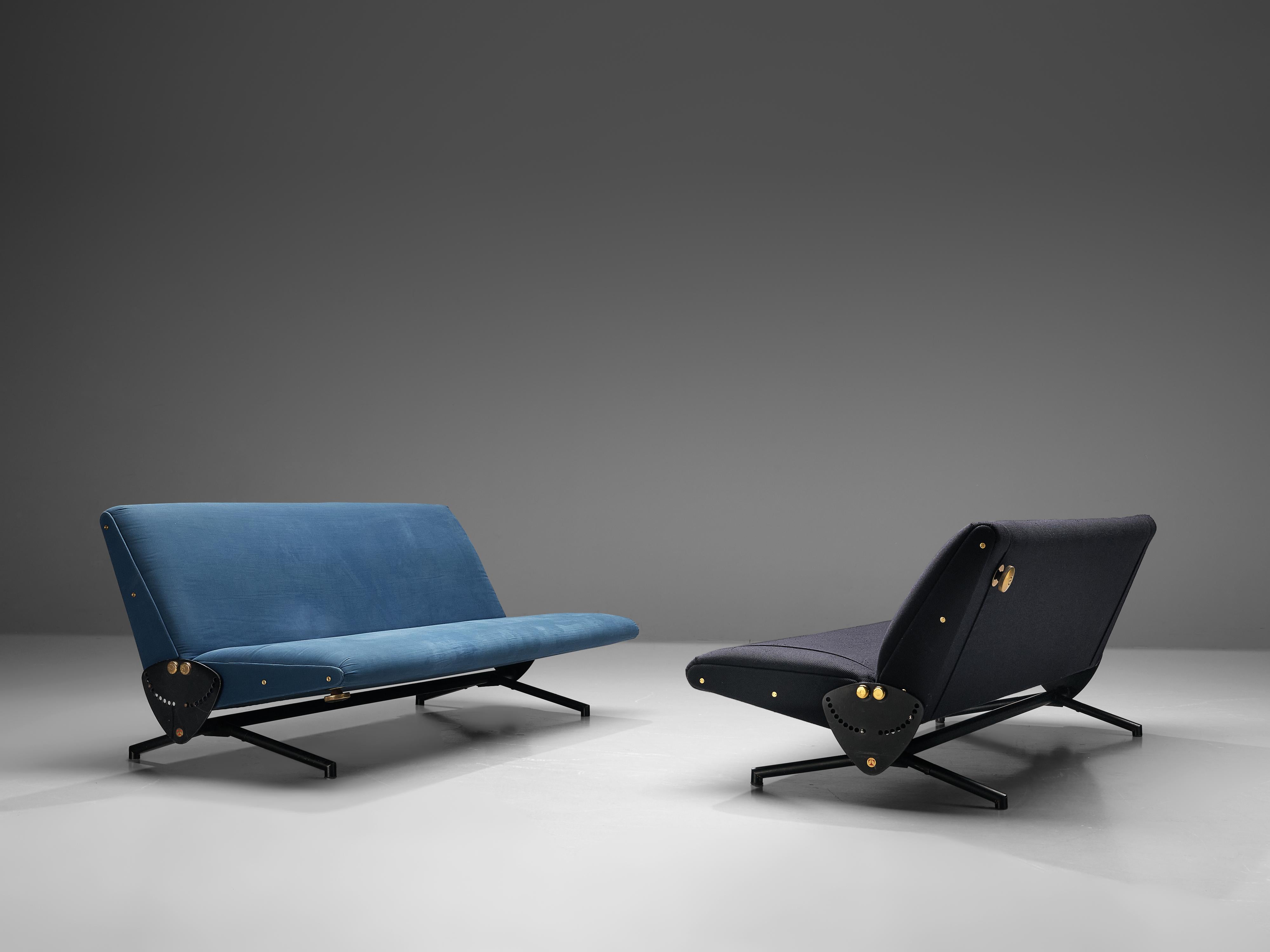 Brass Osvaldo Borsani Customizable 'D70' Sofa for Tecno