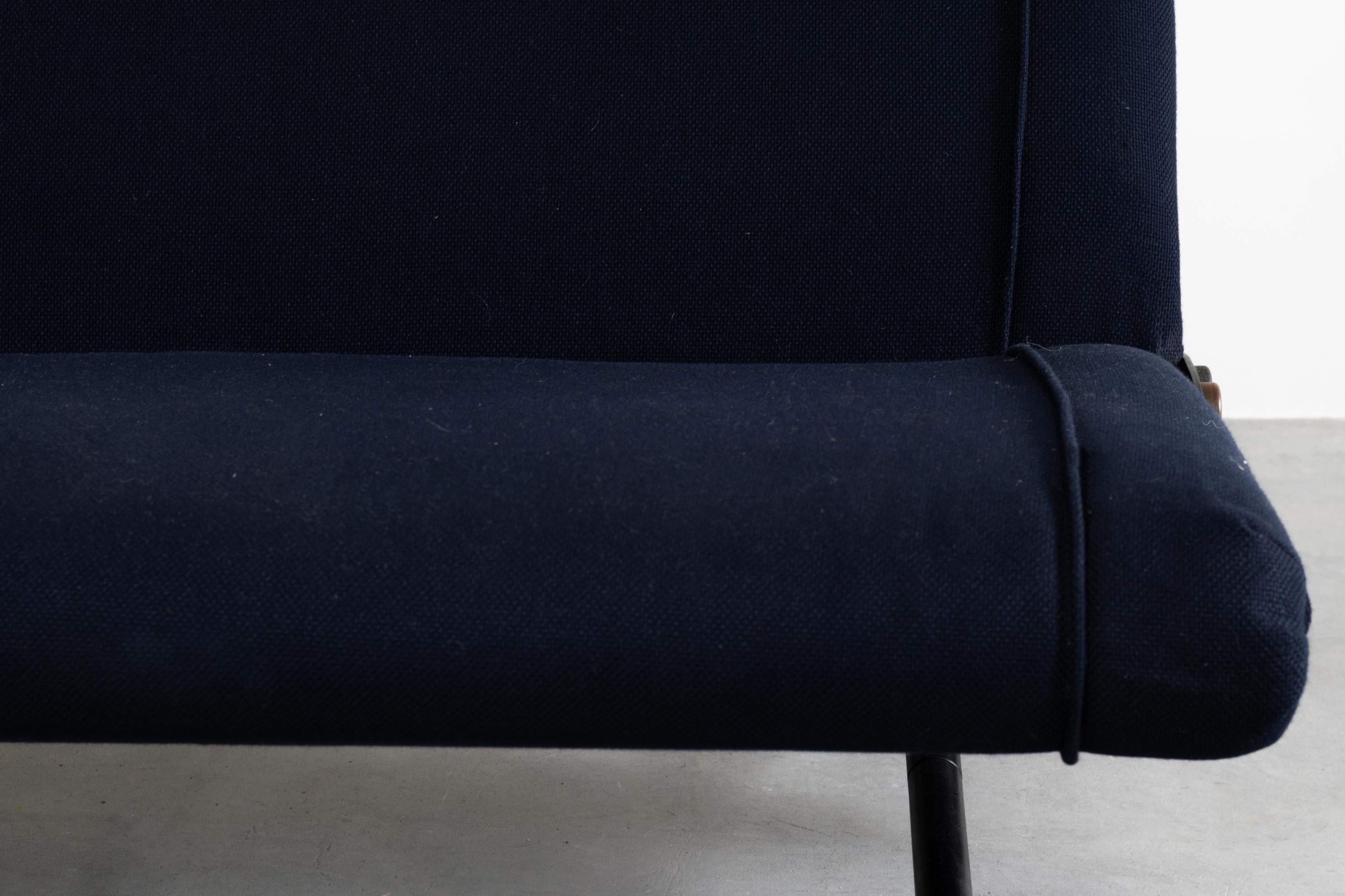 Italian Osvaldo Borsani D70 Customizable Sofa in Dark Blue Fabric by Tecno 1954 Italy