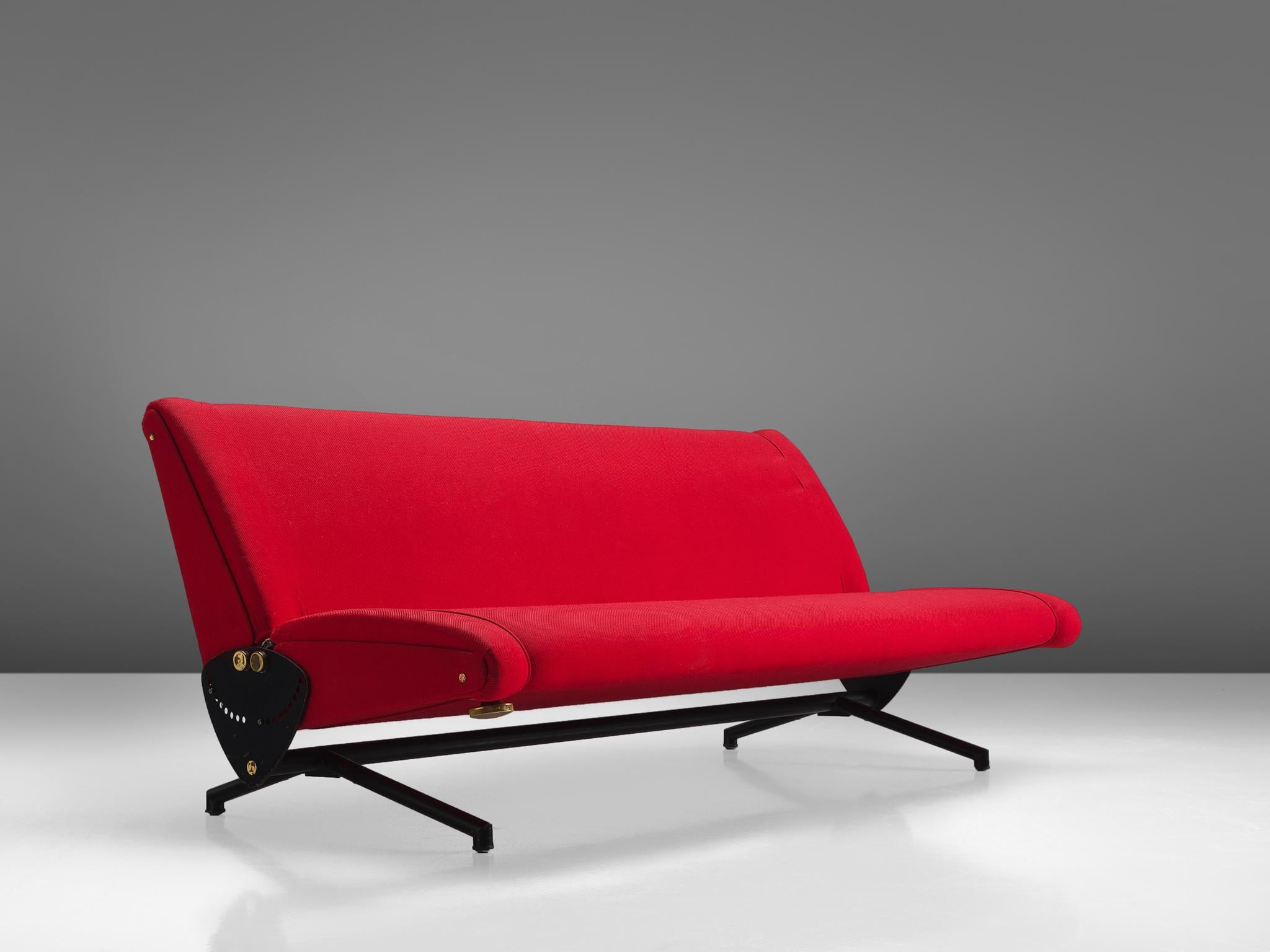 Osvaldo Borsani for Tecno, sofa or daybed, model D70, steel, brass, fabric, Italy, 1954.

Osvaldo Borsanis sofa 'D70' was presented at the Triennale of Milan in 1954 where it won the Gold Medal for design. Not only the design is extraordinary,