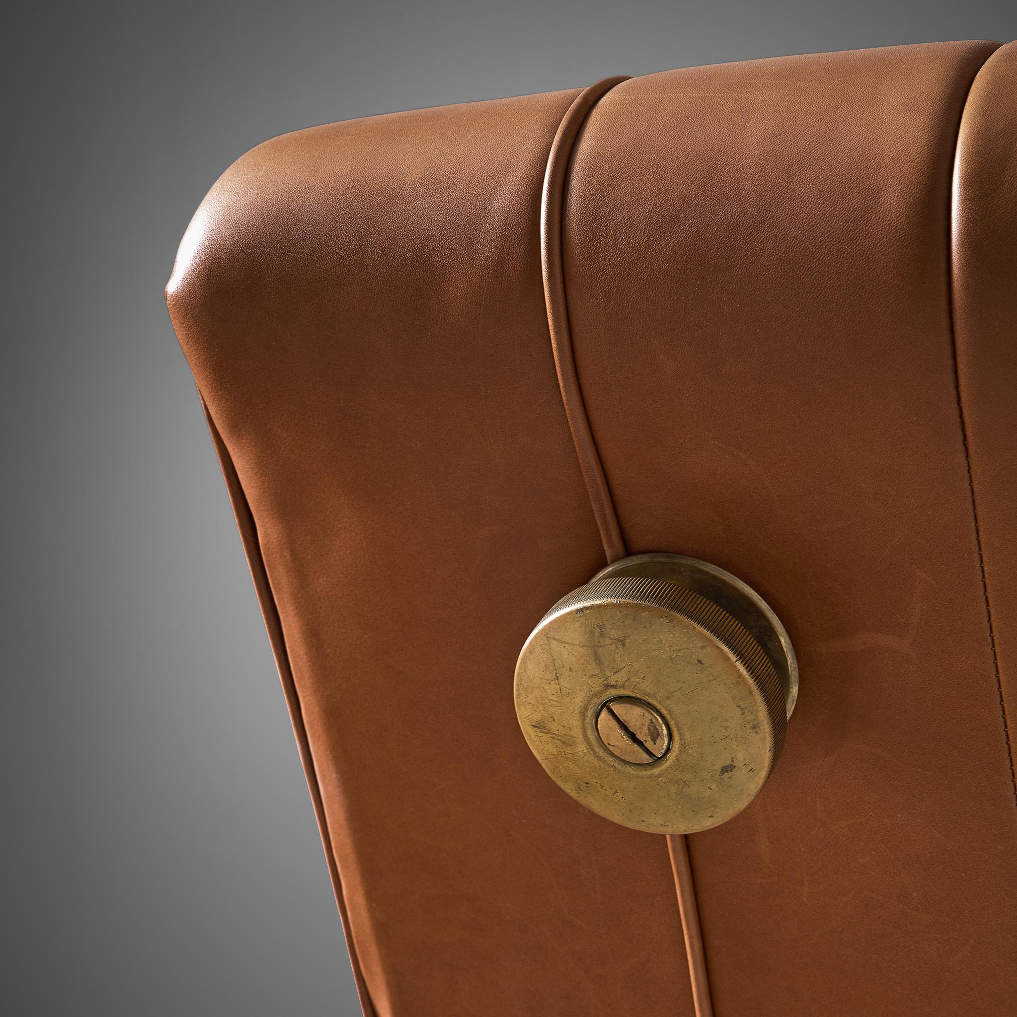 Mid-20th Century Osvaldo Borsani 'D70' Sofas in Warm Cognac Aniline Leather