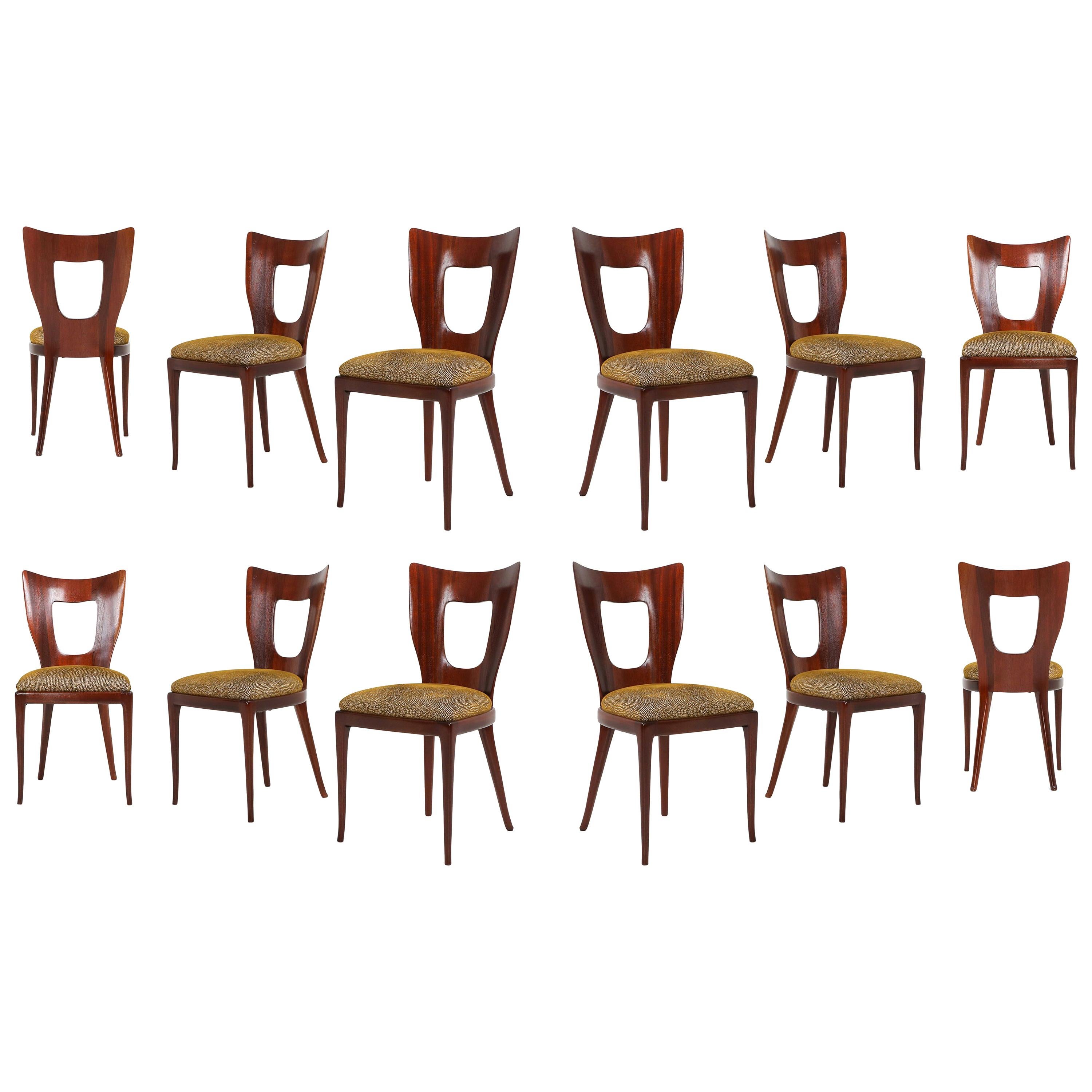 Osvaldo Borsani Dining Chairs in Mahogany