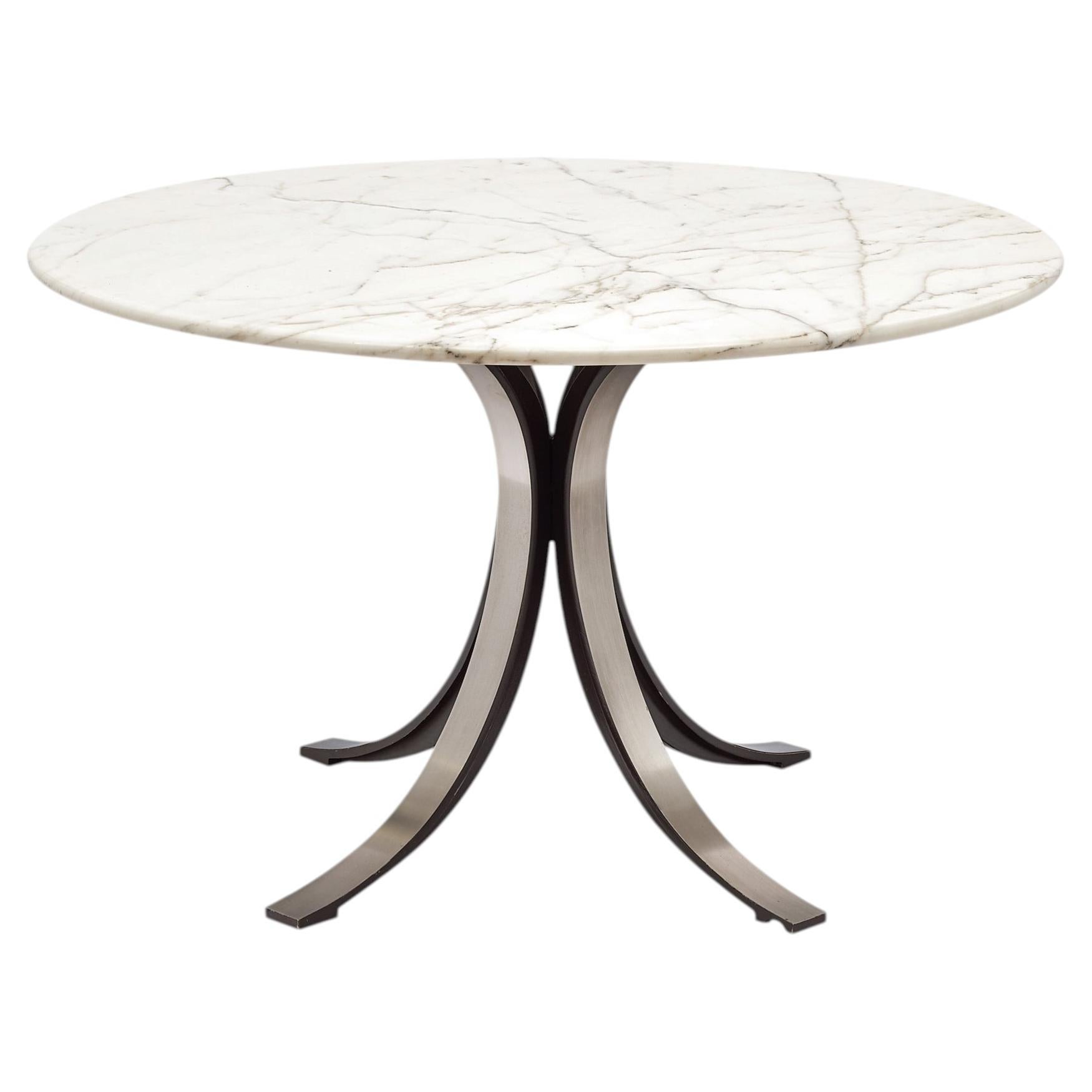 Osvaldo Borsani Dining Table, Carrara Marble Top, Steel Base, 1963