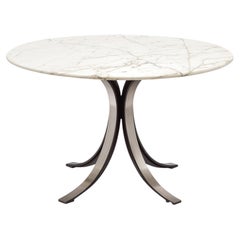 Osvaldo Borsani Dining Table, Carrara Marble Top, Steel Base, 1963