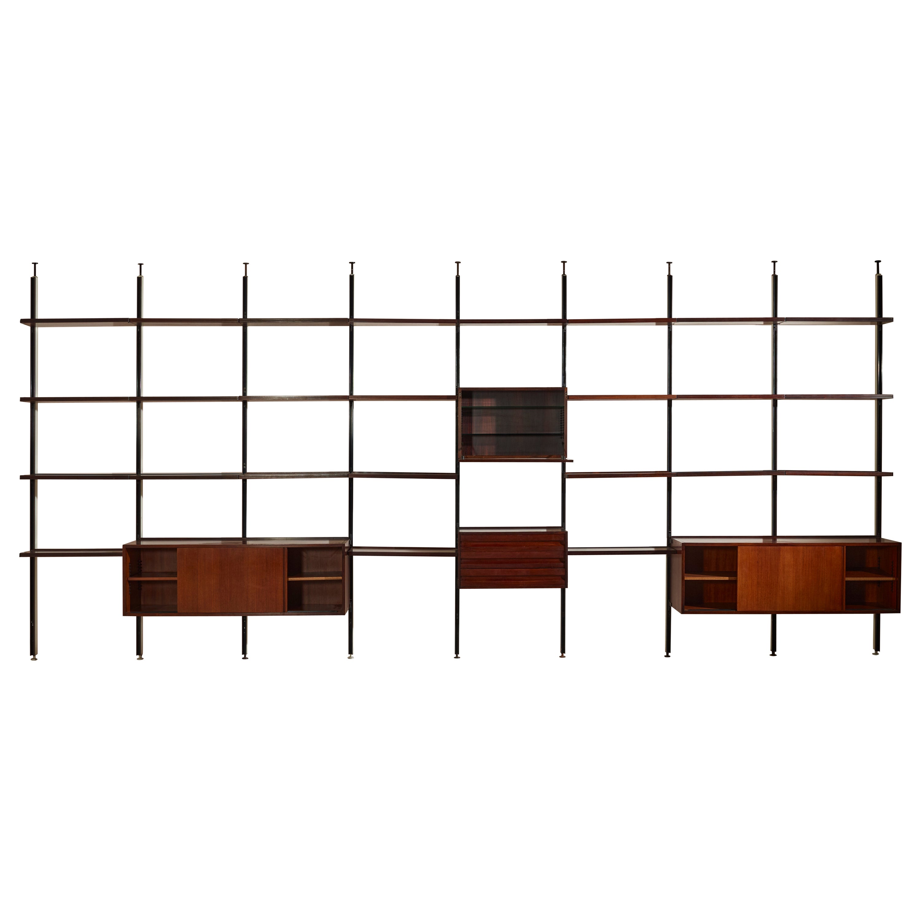 Osvaldo Borsani E22 Bookcase Wall Unit for Tecno, Italy, 1950s