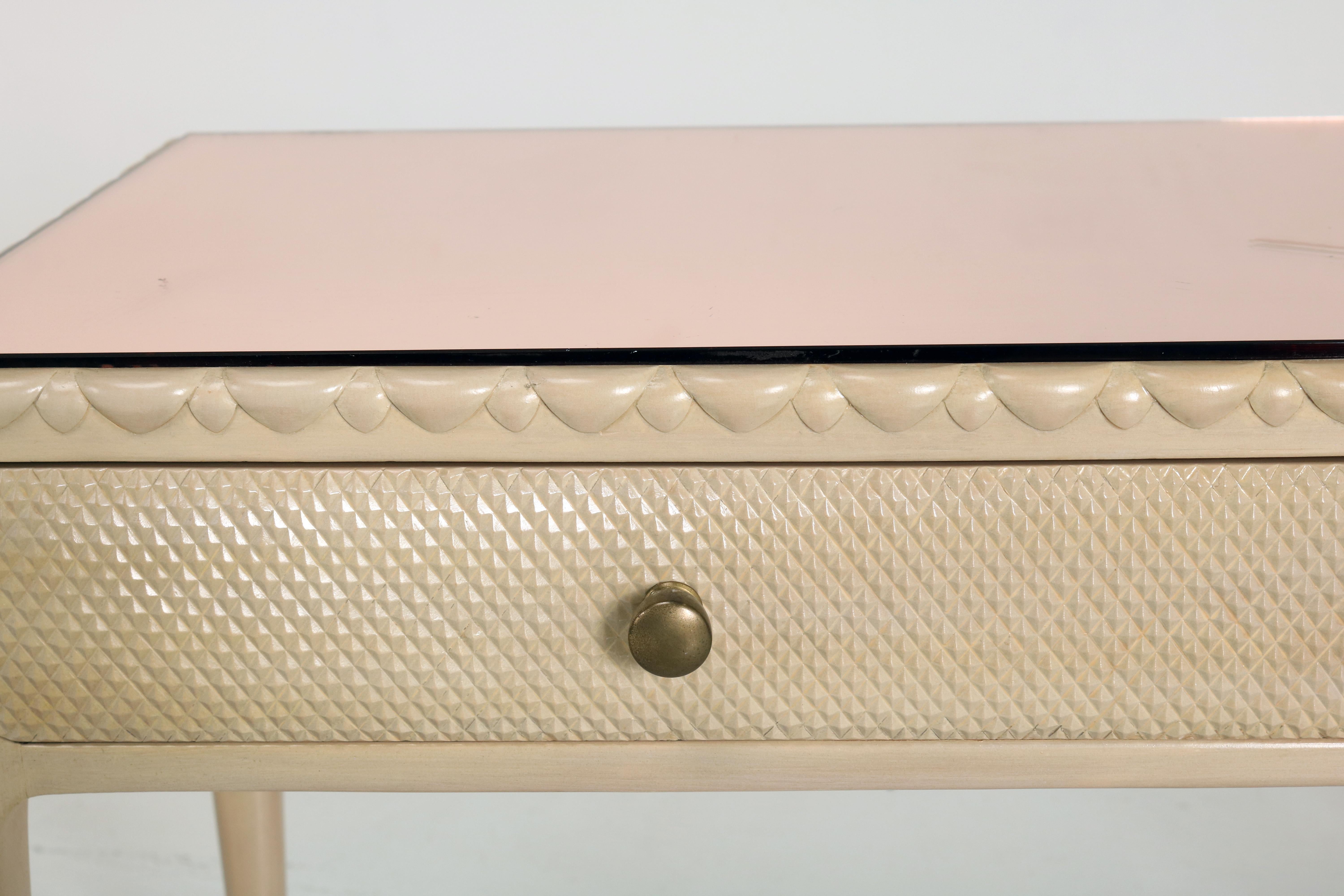 Mid-20th Century Osvaldo Borsani Elegant Two bed side tables with drawers Italian Design ABV 1950