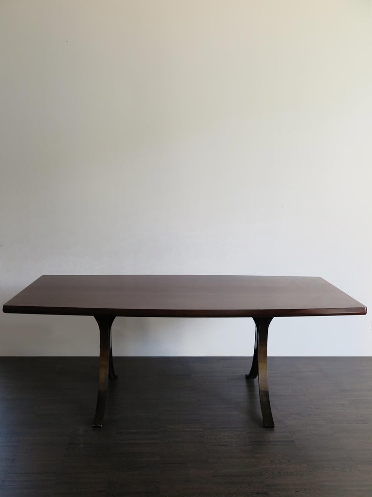 Mid-Century Modern Osvaldo Borsani & Eugenio Gerli for Tecno Italian Dark Wood Dining Table 1960s For Sale