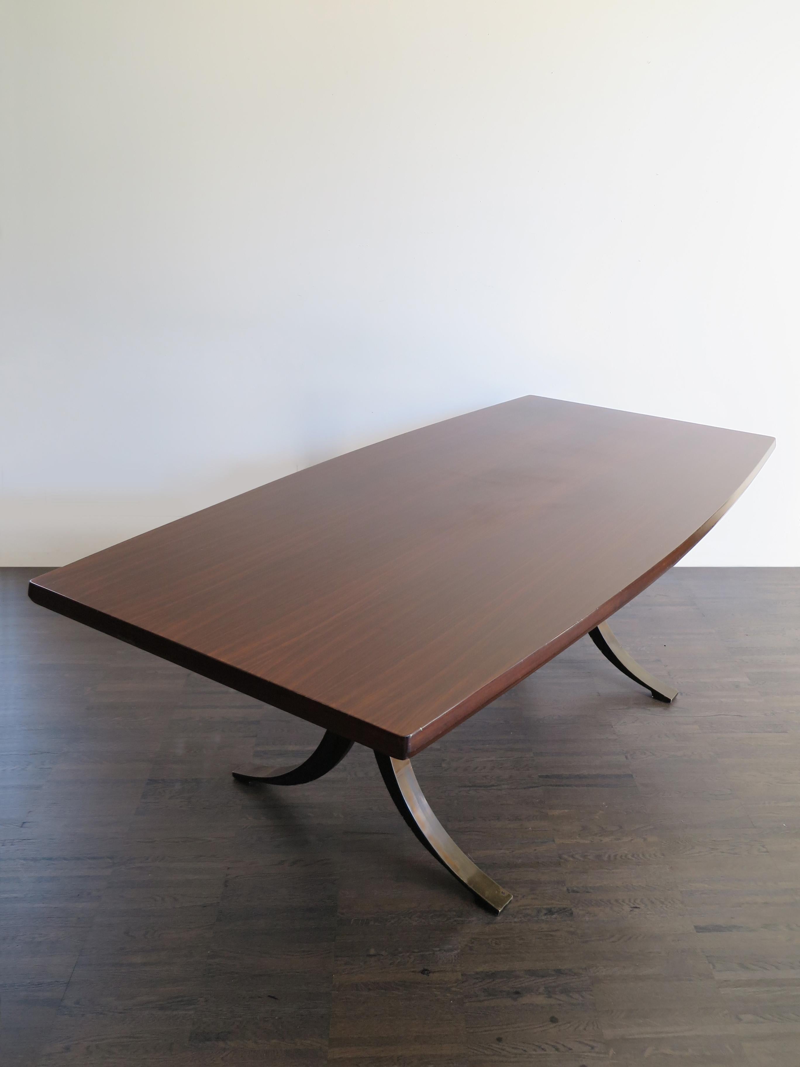 Mid-20th Century Osvaldo Borsani & Eugenio Gerli for Tecno Italian Dark Wood Dining Table 1960s