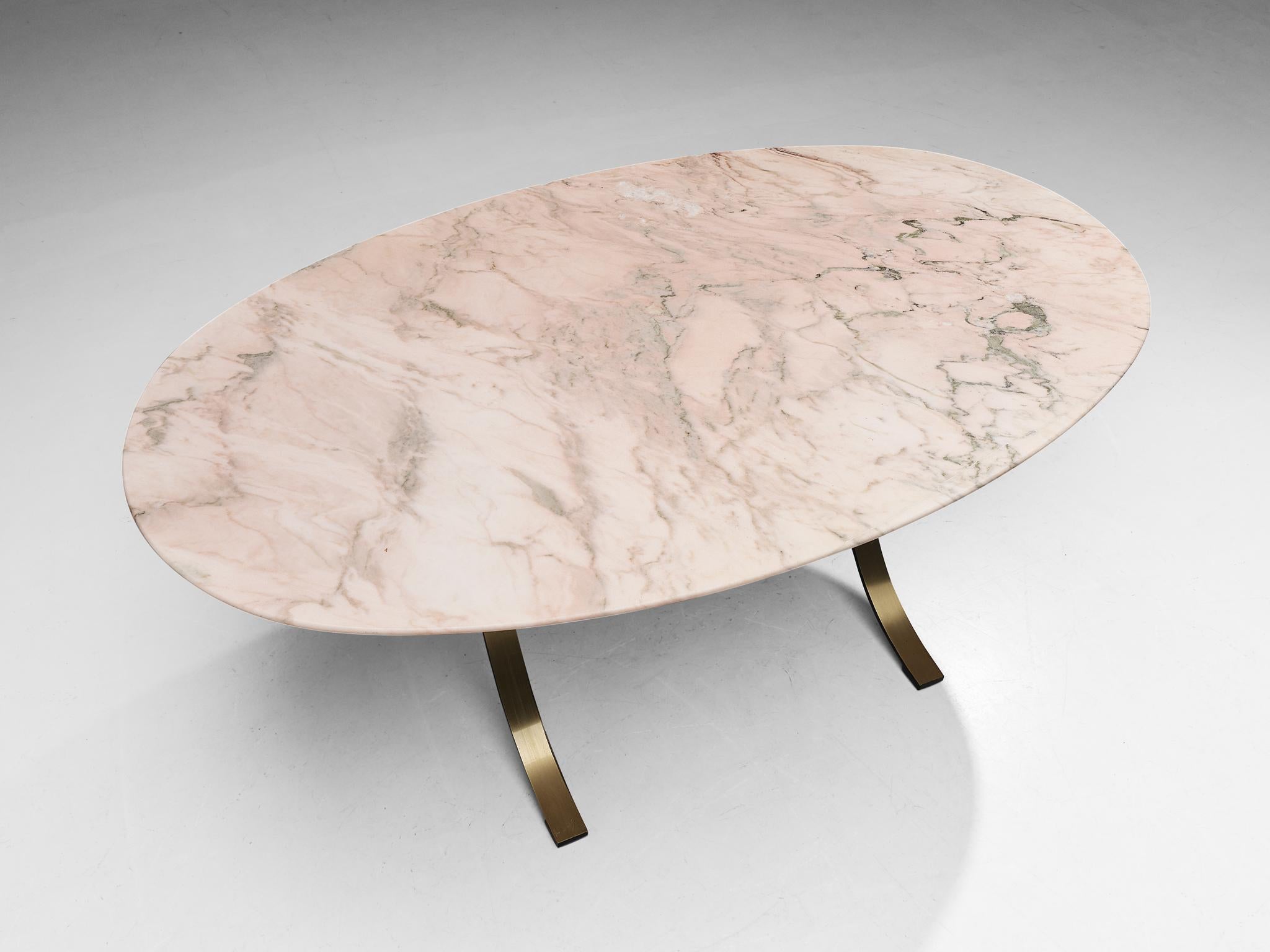 Osvaldo Borsani & Eugenio Gerli for Tecno Oval Dining Table in Marble  For Sale 4