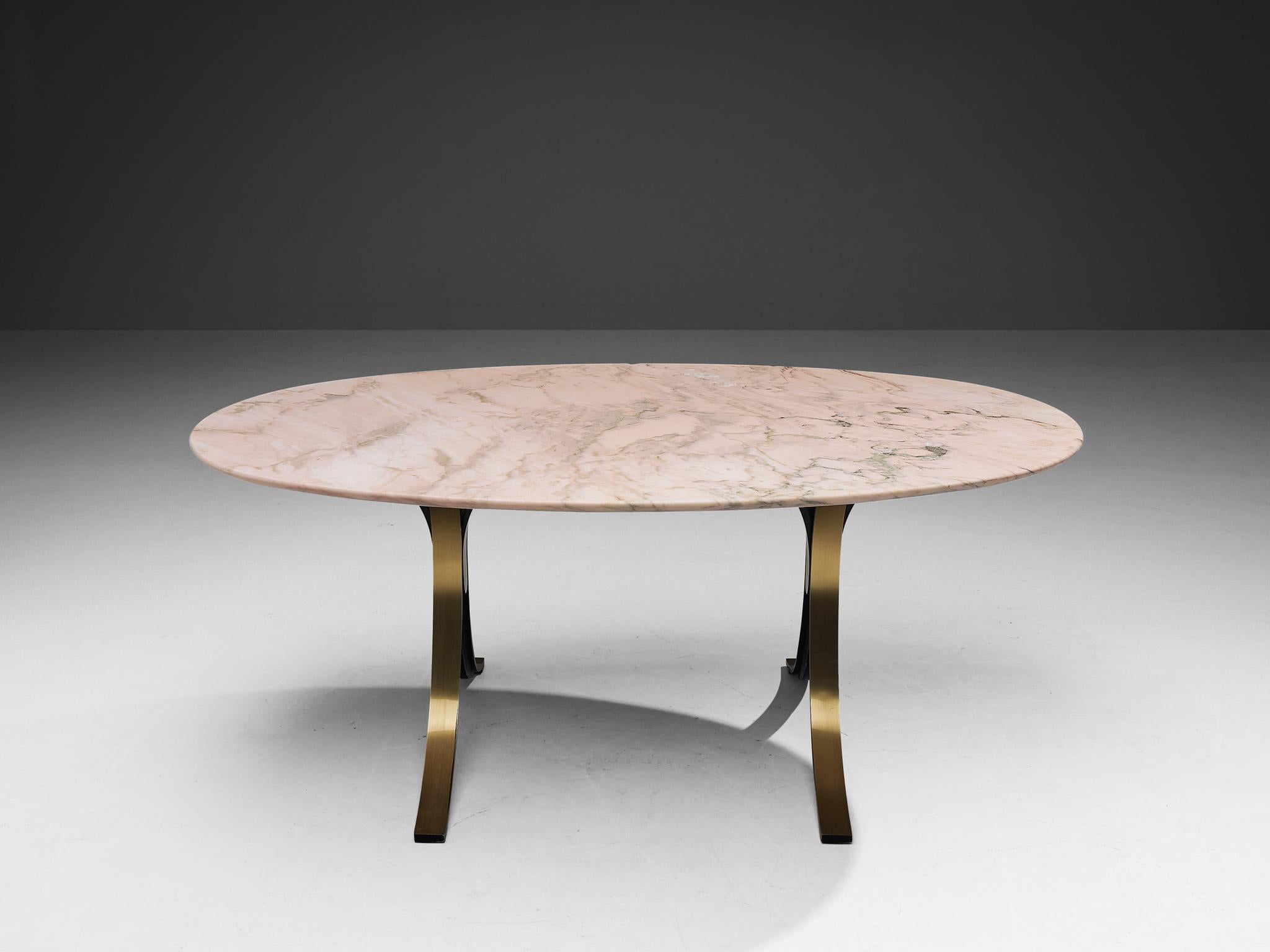 Italian Osvaldo Borsani & Eugenio Gerli for Tecno Oval Dining Table in Marble  For Sale