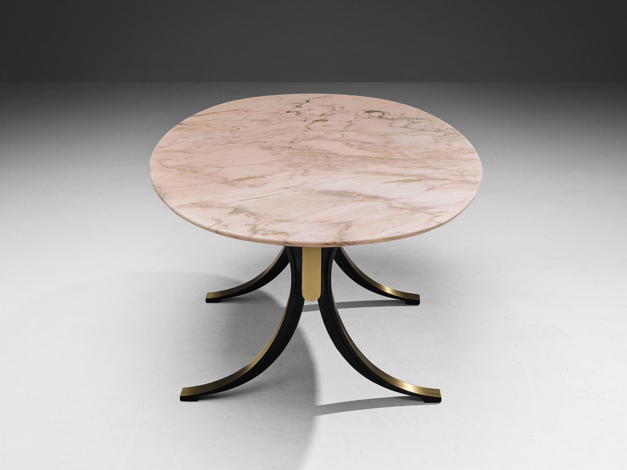 Mid-20th Century Osvaldo Borsani & Eugenio Gerli for Tecno Oval Dining Table in Marble  For Sale
