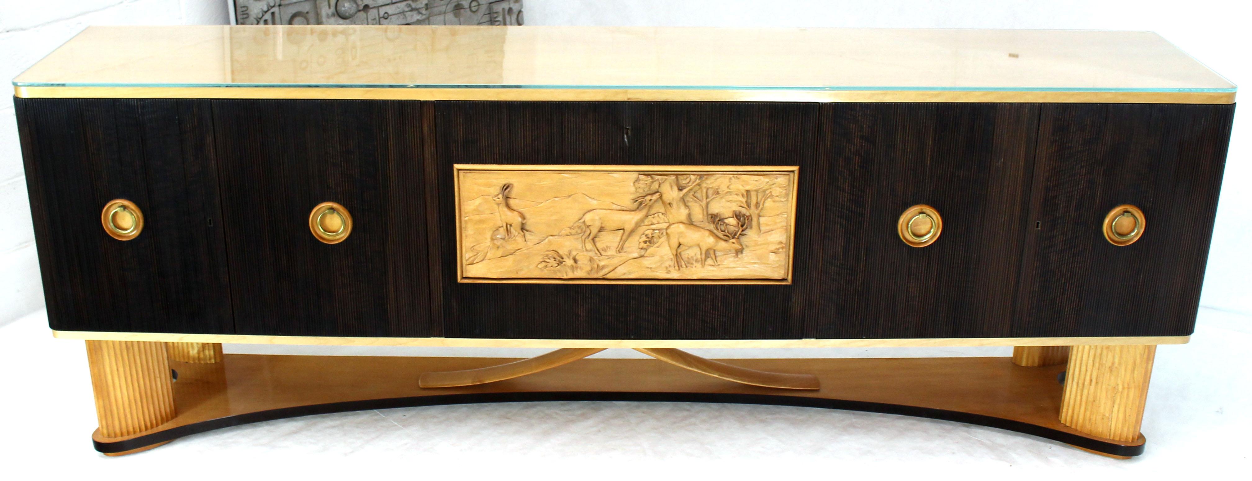Brass Osvaldo Borsani Extra Long Sideboard Bar Cabinet Credenza Italian Modern