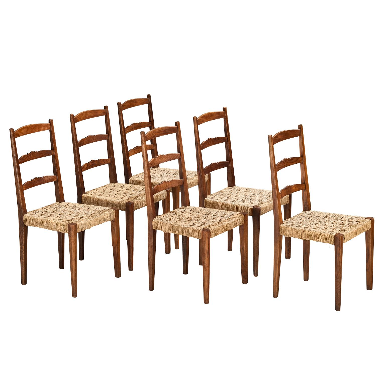 Osvaldo Borsani für ABV Arredamenti Borsani-Varedo Satz von sechs Esszimmerstühlen im Angebot