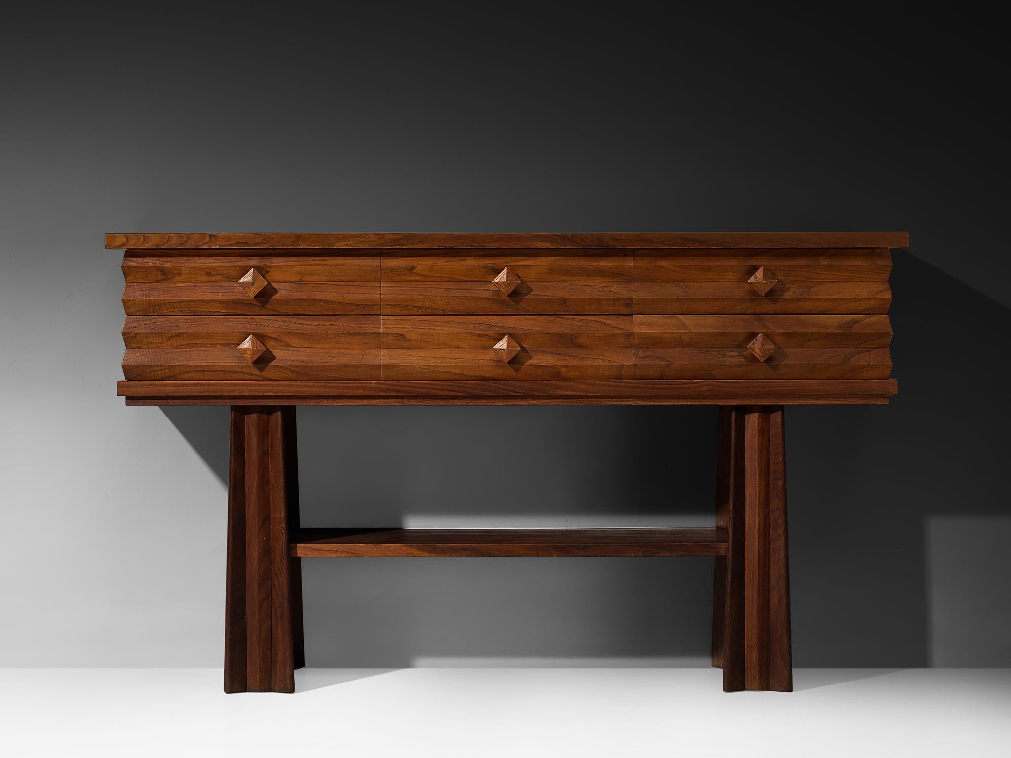 Osvaldo Borsani für ABV Arredamenti Borsani-Varedo Sideboard in Kastanie (Mitte des 20. Jahrhunderts) im Angebot