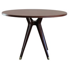 Osvaldo Borsani for Arredamenti Borsani Italian Dark Wood Round Table, 1951