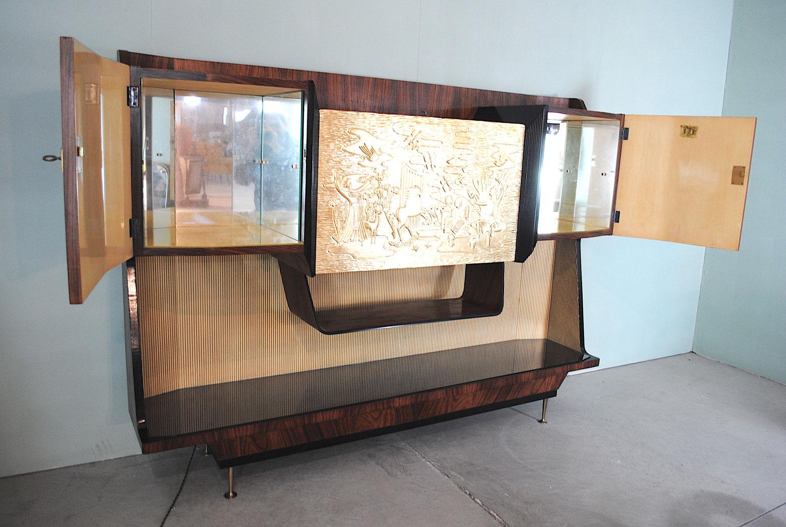 Osvaldo Borsani for Dassi Vintage 1950s Italian Bar Cabinet totally restored 1