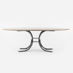 Osvaldo Borsani for Stow Davis Dining Table w/ Walnut Top and Chromed Steel Base