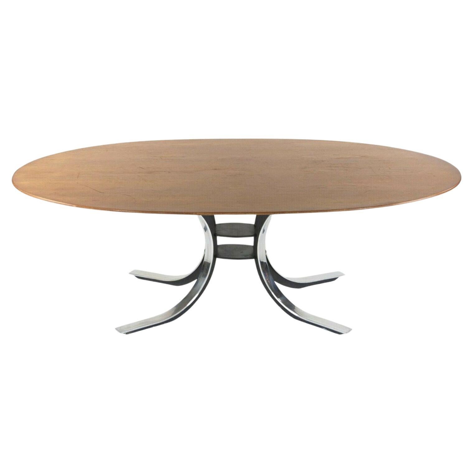 Osvaldo Borsani for Stow Davis Dining Table w/ Walnut Top and Chromed Steel Base