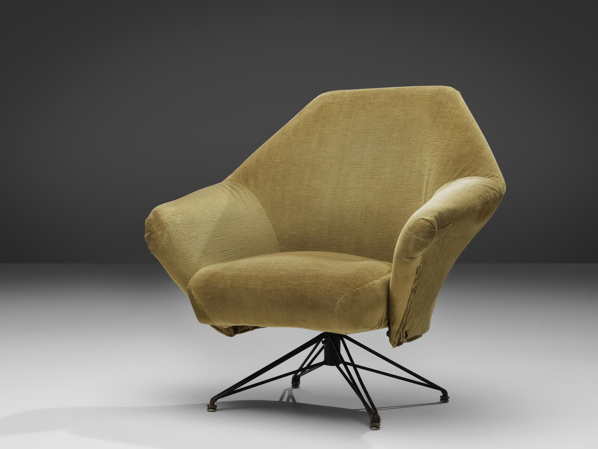 Osvaldo Borsani for Tecno, armchair model P32, velvet, metal, brass, Italy, 1956

Osvaldo Borsani designed the 