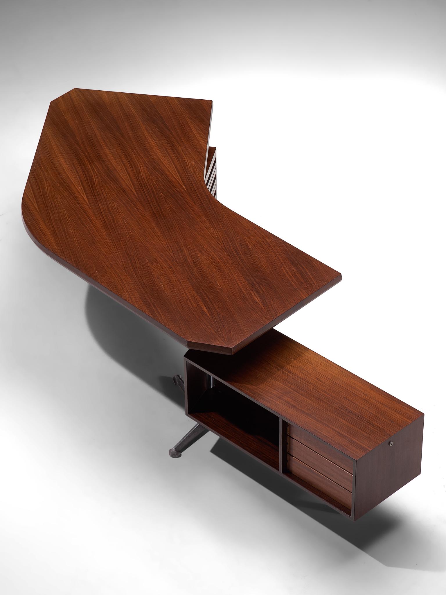 Steel Osvaldo Borsani for Tecno Boomerang Desk T-96