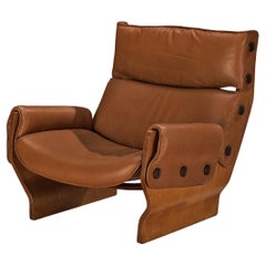Osvaldo Borsani for Tecno 'Canada' Lounge Chair in Leather