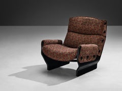 Osvaldo Borsani for Tecno 'Canada' Lounge Chair in Paisley Fabric and Wood
