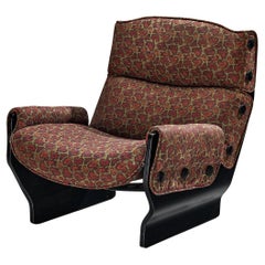Osvaldo Borsani for Tecno 'Canada' Lounge Chair in Paisley Fabric and Wood