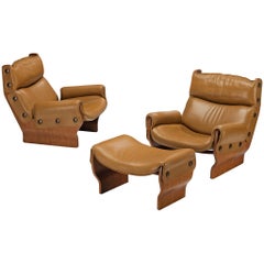 Osvaldo Borsani for Tecno 'Canada' Lounge Chairs and Ottoman (Chaises longues et poufs)