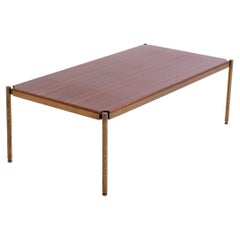 Osvaldo Borsani for Tecno Coffee Table in Brass and Wood