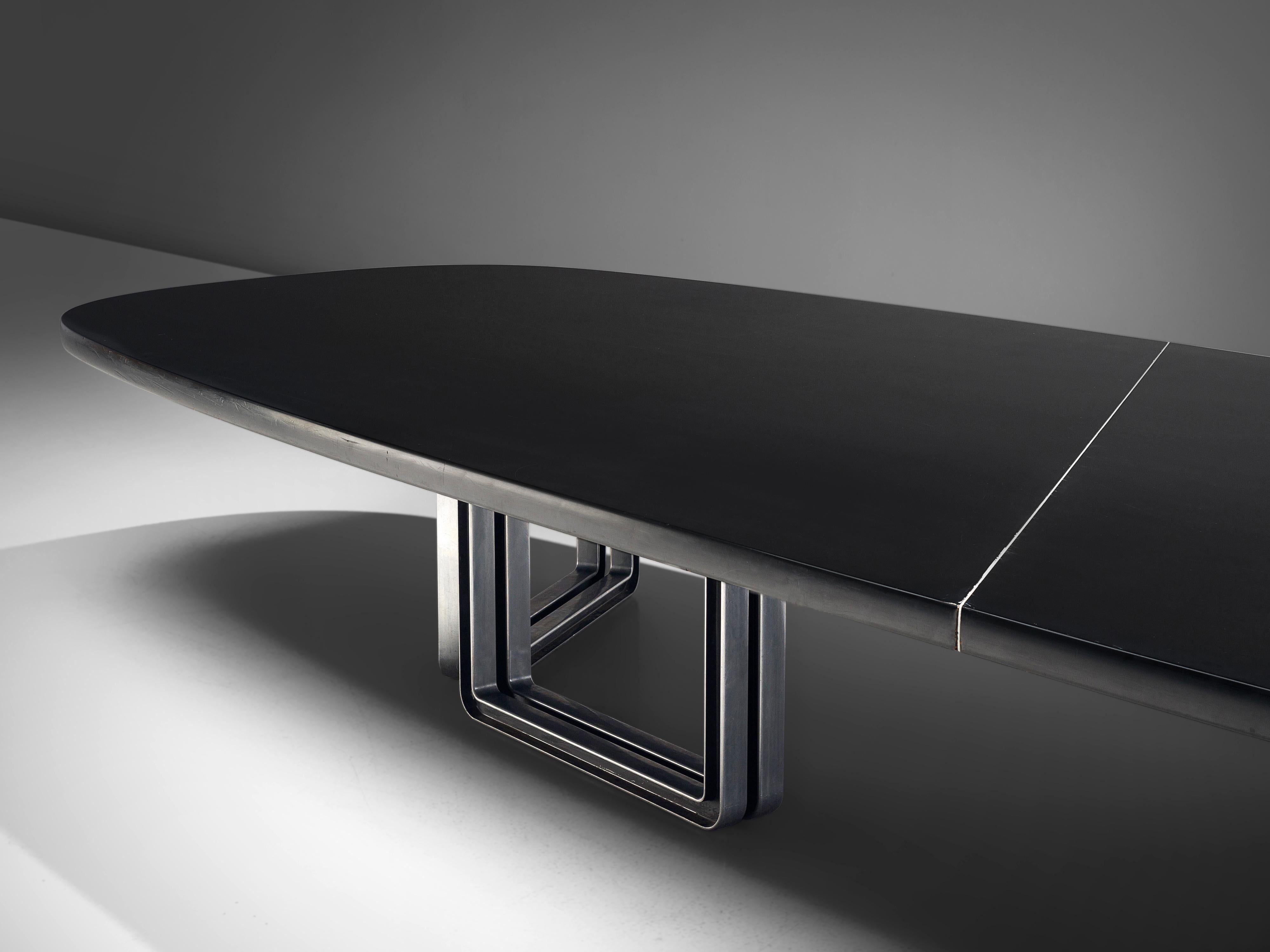 Post-Modern Osvaldo Borsani for Tecno Conference Table in Wood and Aluminum