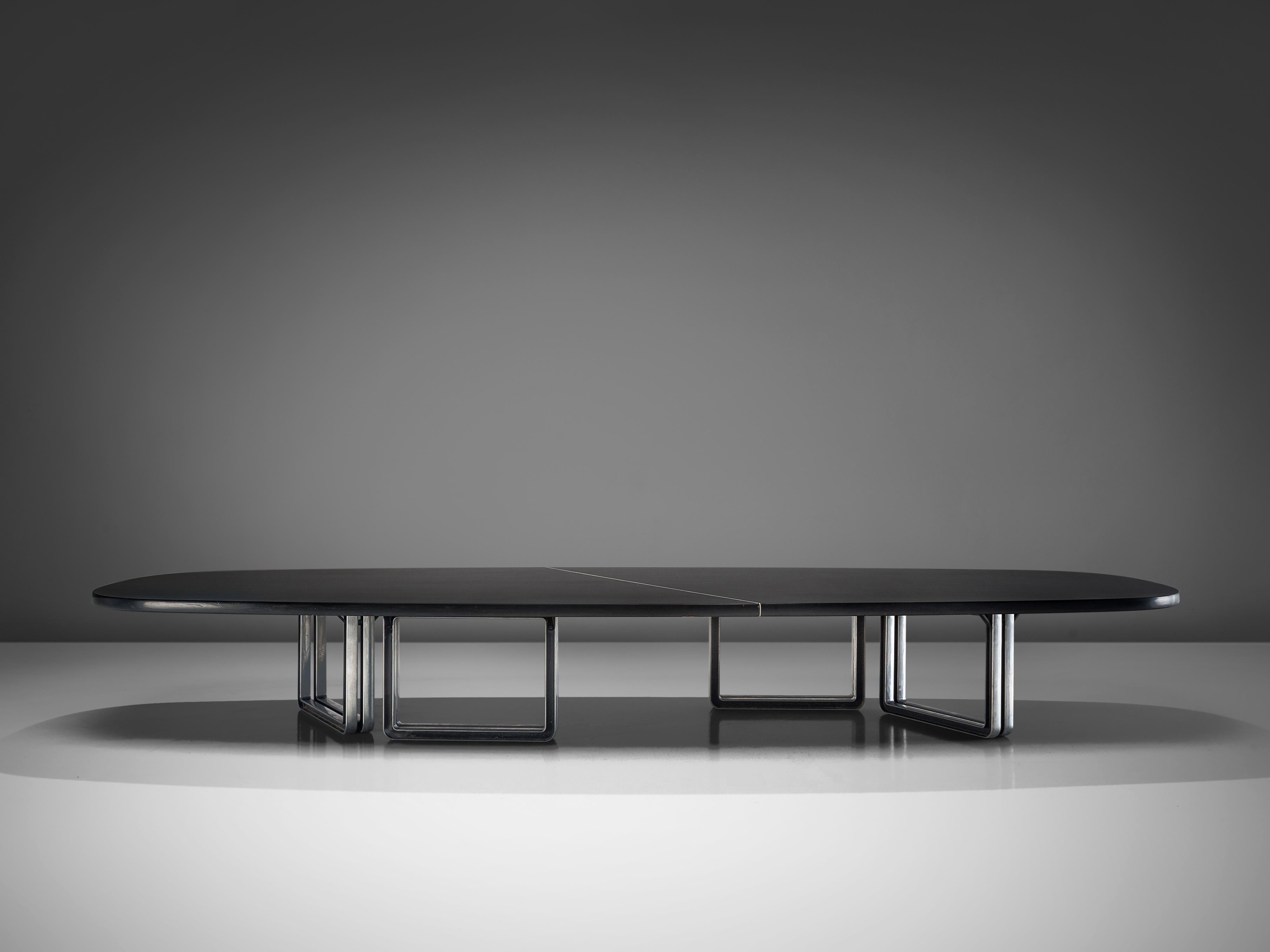 Osvaldo Borsani for Tecno Conference Table in Wood and Aluminum 2