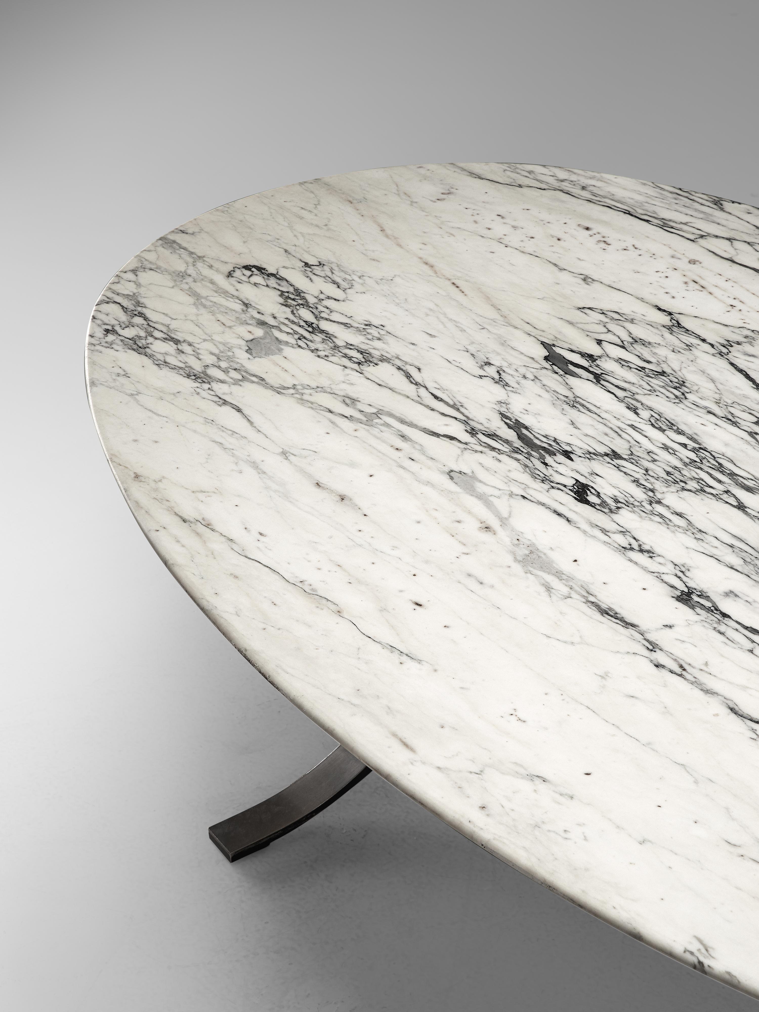 Mid-Century Modern Osvaldo Borsani for Tecno Dining Table T102 in Marble and Steel