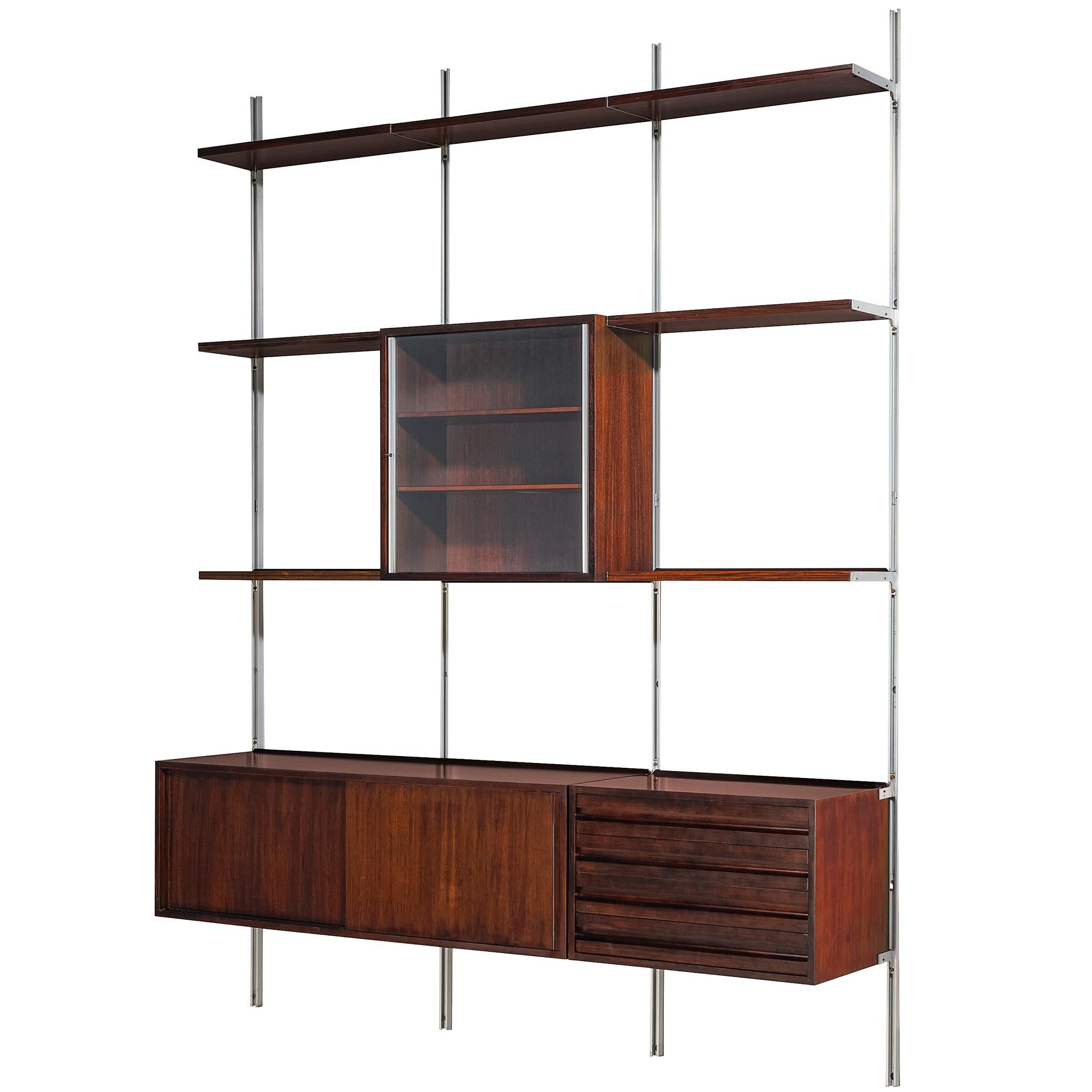 Osvaldo Borsani para Tecno "E22" Mueble alto o librería de madera y metal