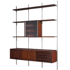Osvaldo Borsani for Tecno 'E22' Wall Unit or Bookcase in Wood and Metal