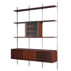 Osvaldo Borsani for Tecno 'E22' Wall Unit or Bookcase in Wood and Metal