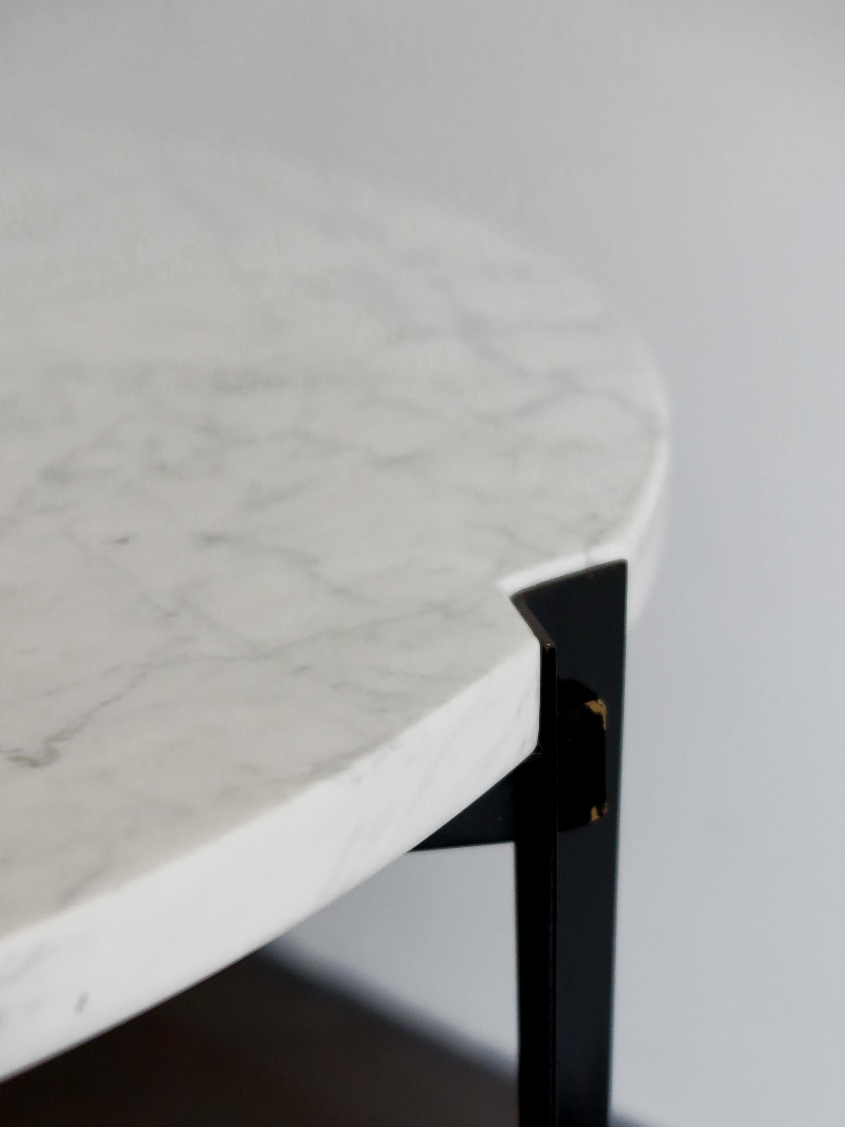 Osvaldo Borsani for Tecno Italian Round White Marble Coffee Table 